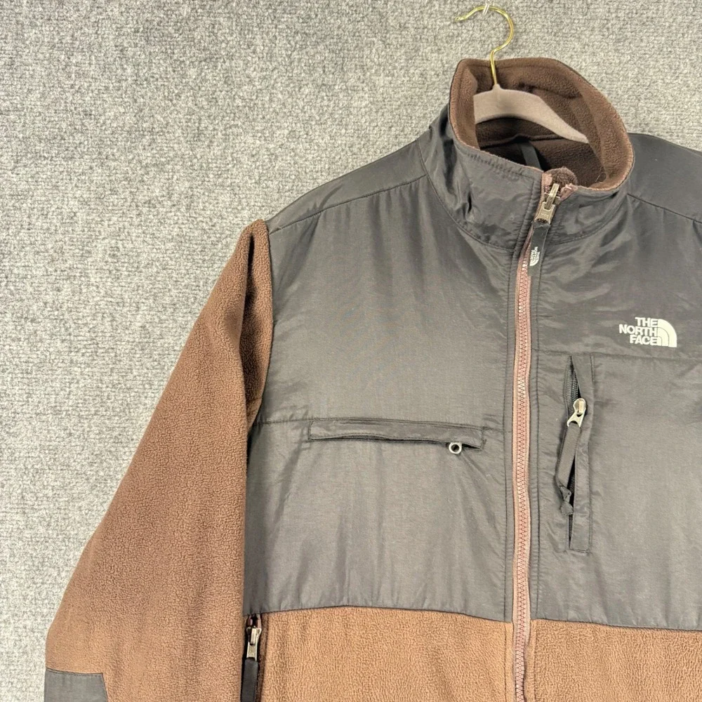 The North Face Denali Polartec Fleece Jacket Men's Large Brown Black Full Zip